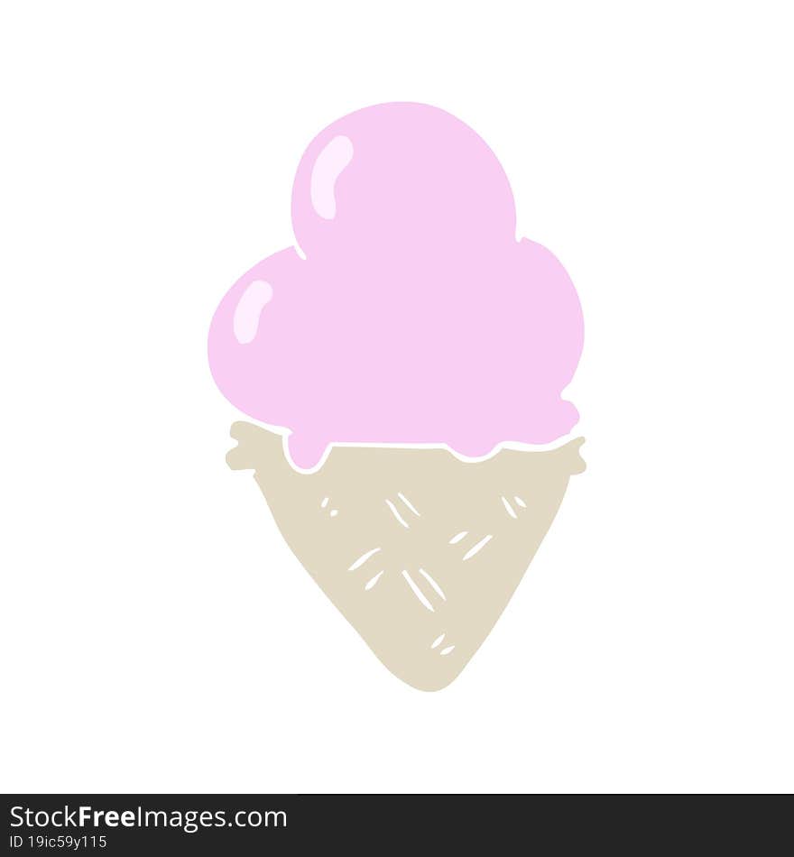 flat color style cartoon ice cream