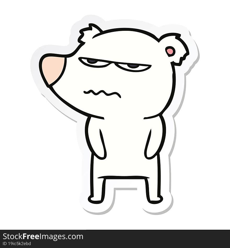 sticker of a angry bear polar cartoon