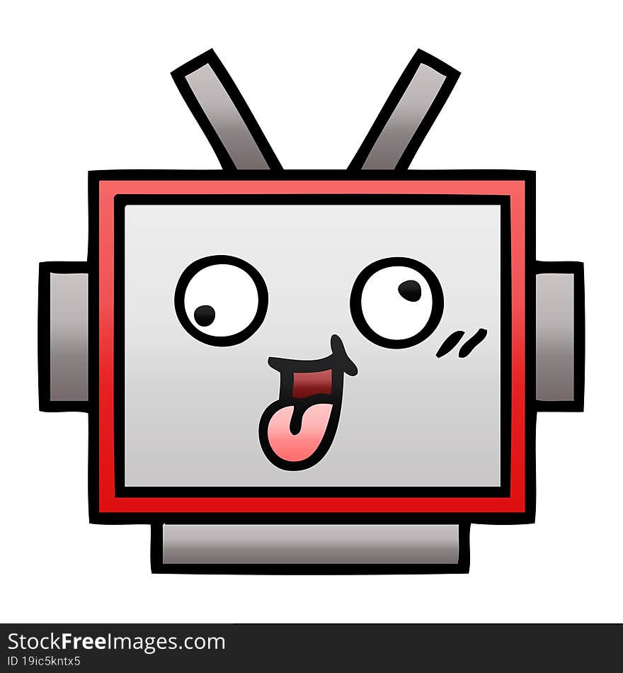 gradient shaded cartoon robot head