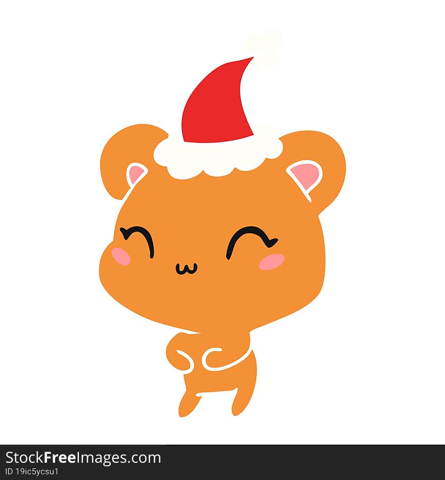 christmas cartoon of kawaii bear