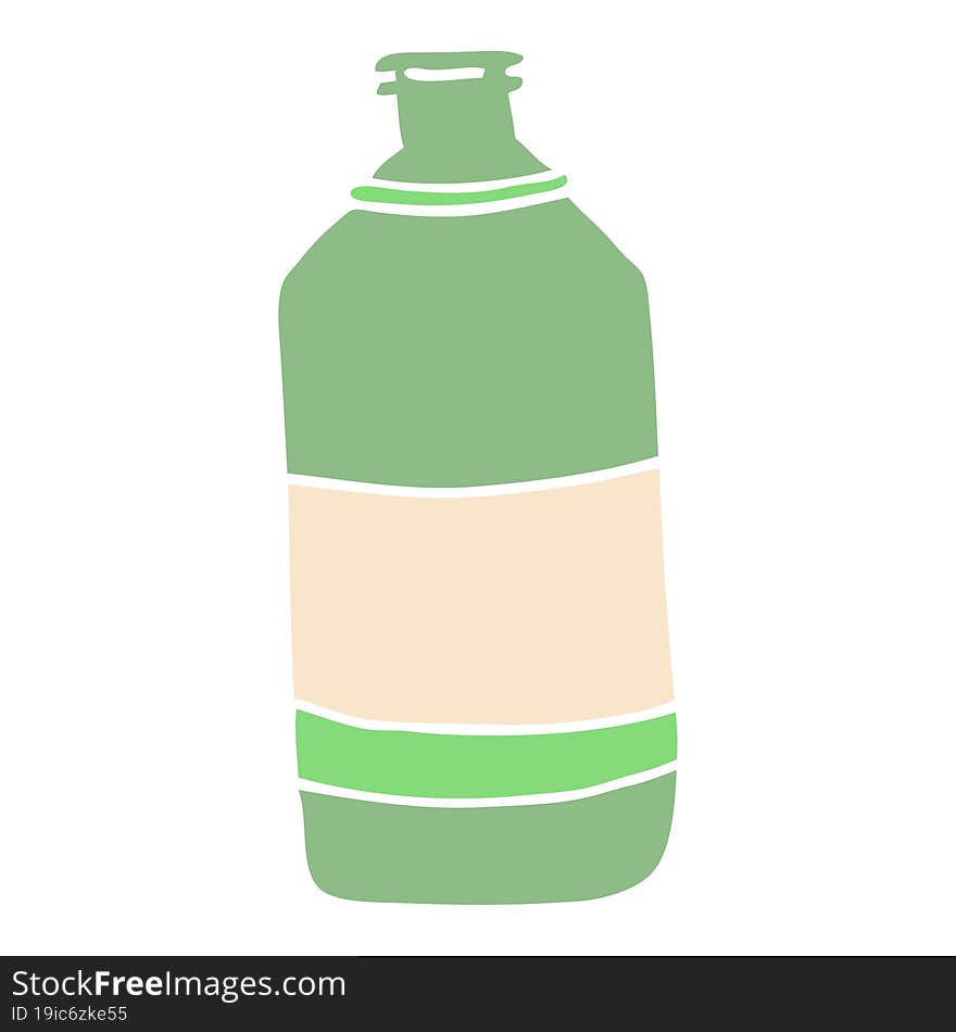 Cartoon Doodle Old Green Bottle