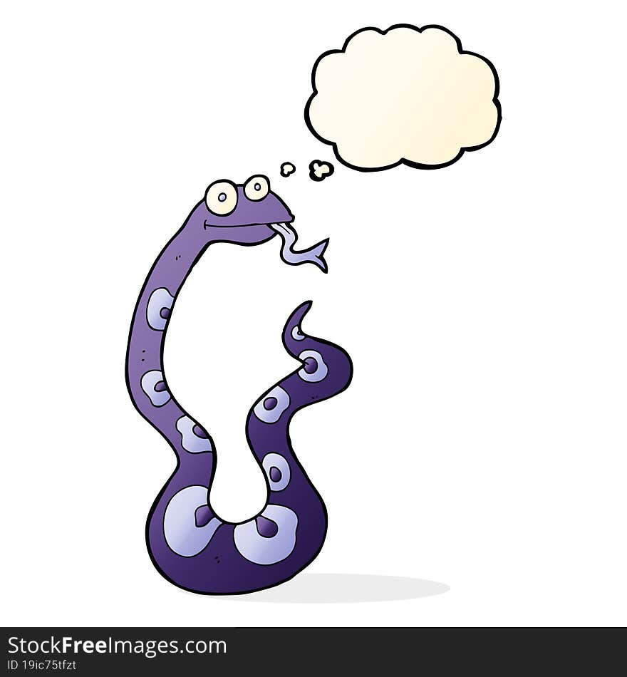 cartoon snake with thought bubble