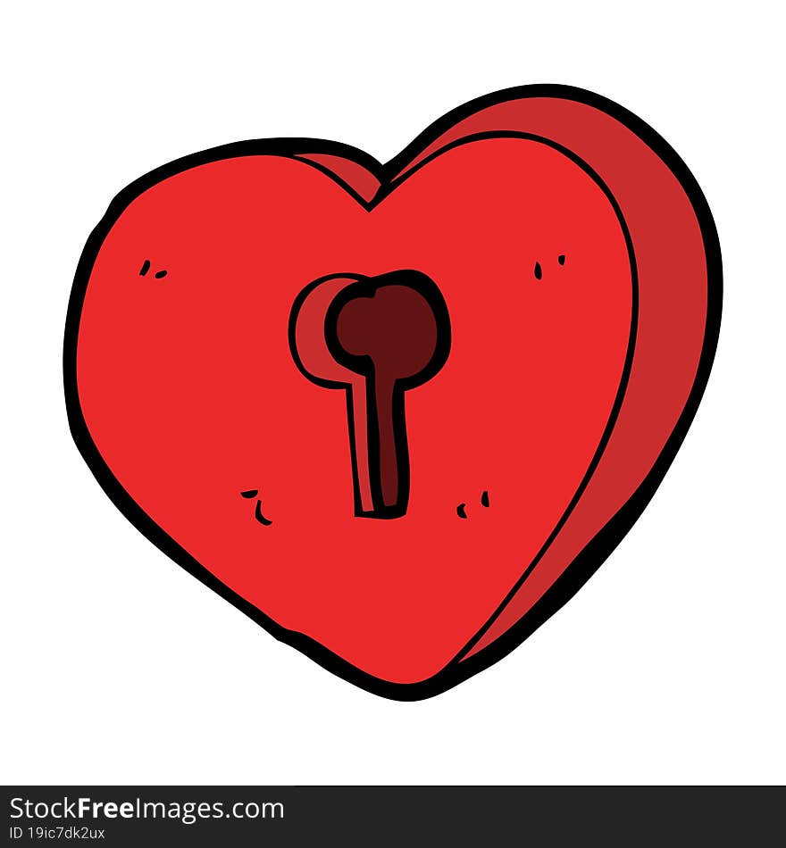 cartoon heart with keyhole