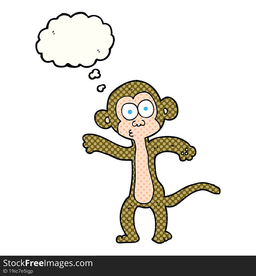 thought bubble cartoon monkey