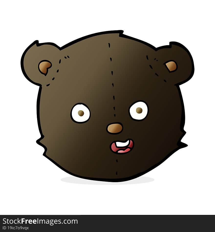 Cartoon Black Teddy Bear Head