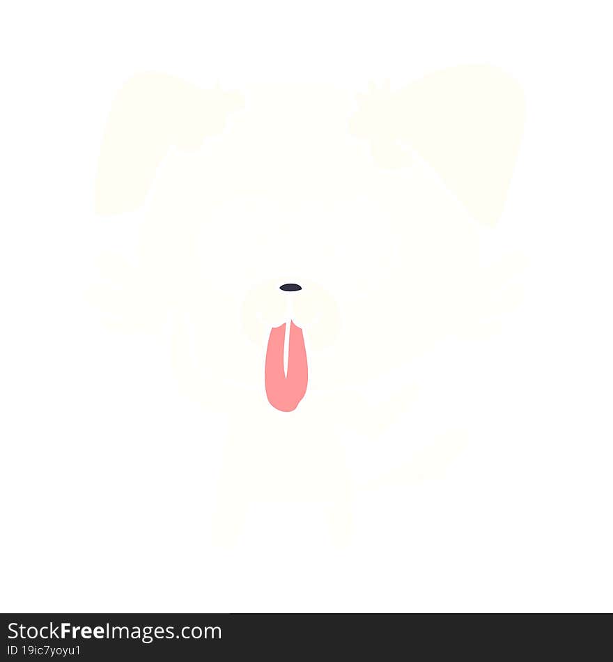 flat color style cartoon dog with tongue sticking out