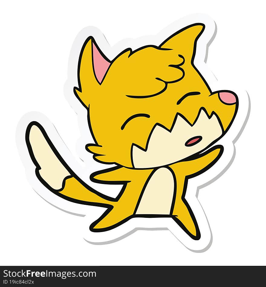 sticker of a cartoon fox