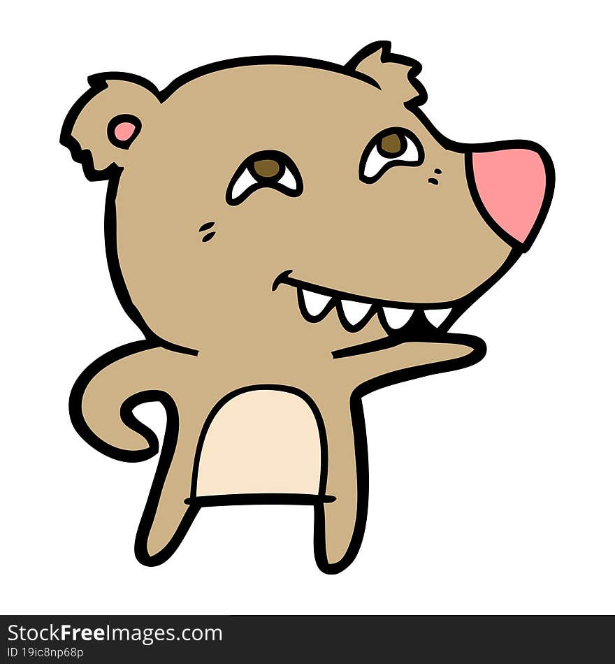 cartoon bear showing teeth. cartoon bear showing teeth