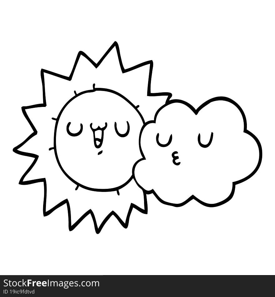 cartoon sun and cloud