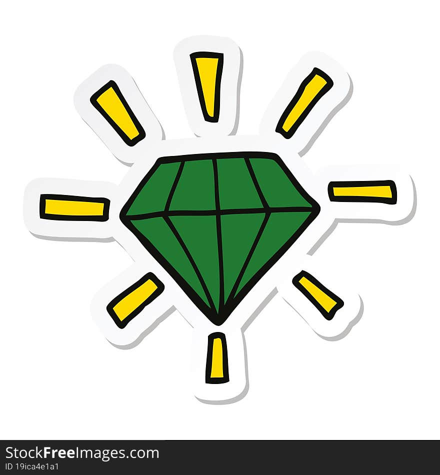 sticker of a cartoon tattoo diamond