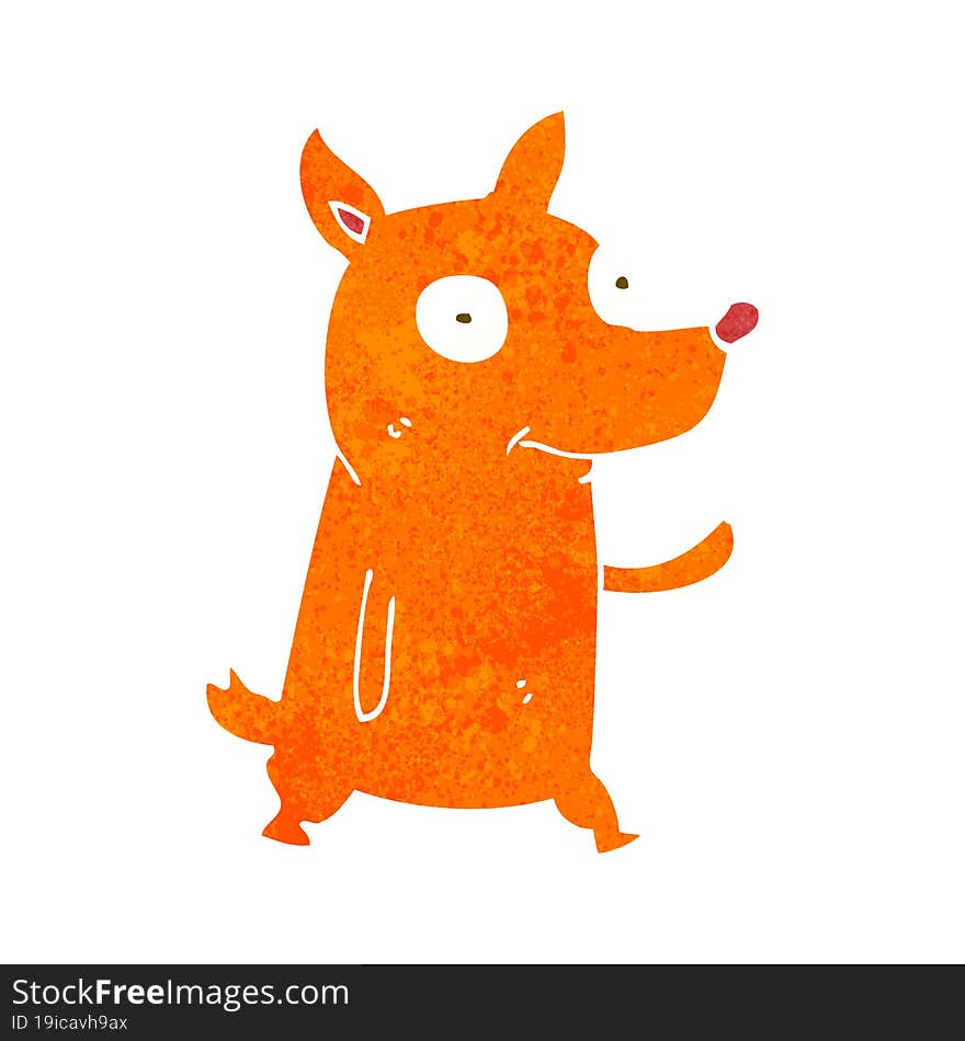 Cartoon Little Dog Waving