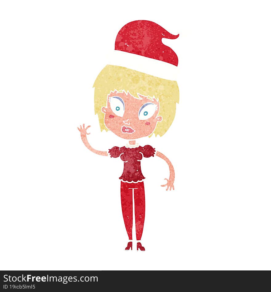 cartoon woman ready for christmas