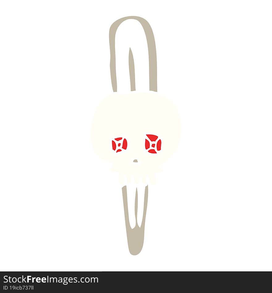 Flat Color Illustration Of A Cartoon Skull Hairclip