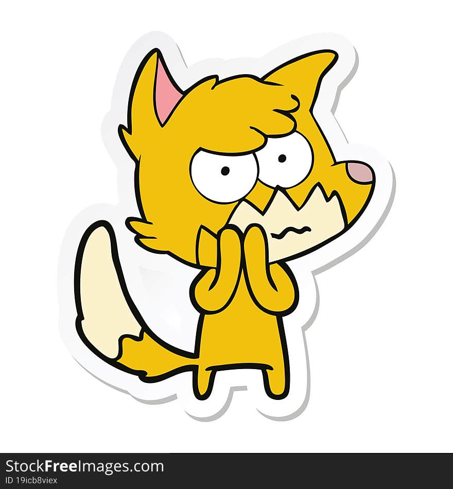 sticker of a cartoon annoyed fox