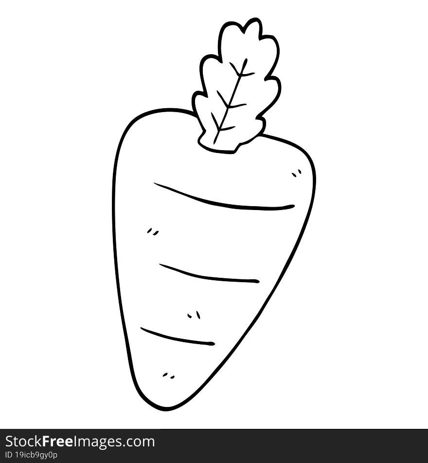 line drawing cartoon carrot