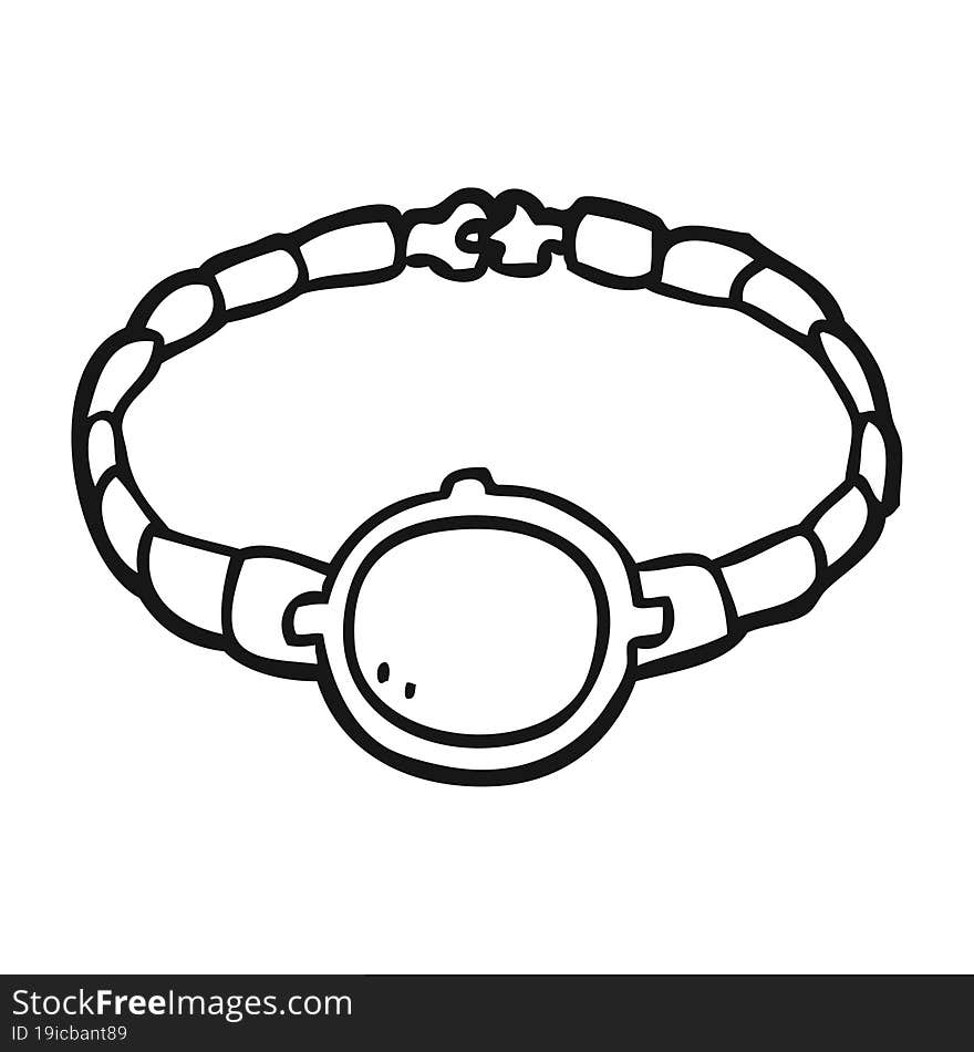 black and white cartoon ruby bracelet