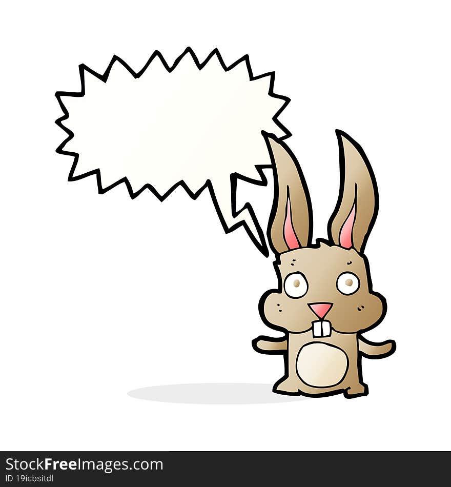 cartoon rabbit with speech bubble