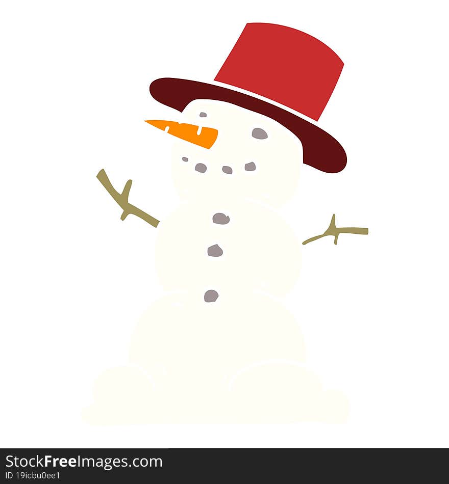 cartoon doodle snowman