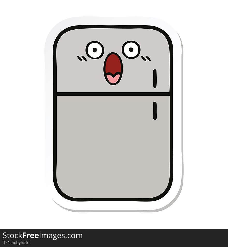 sticker of a cute cartoon fridge freezer