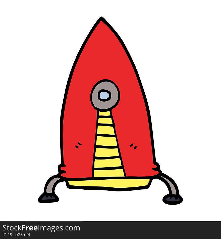 cartoon doodle space rocket