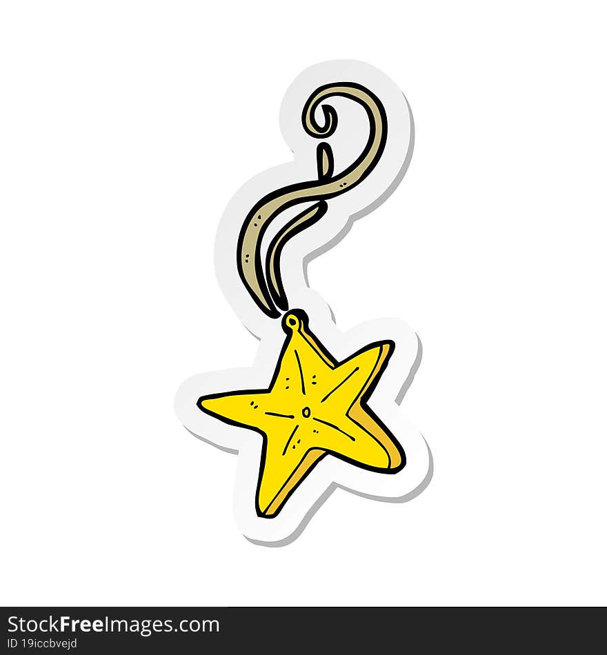 sticker of a cartoon magic star necklace