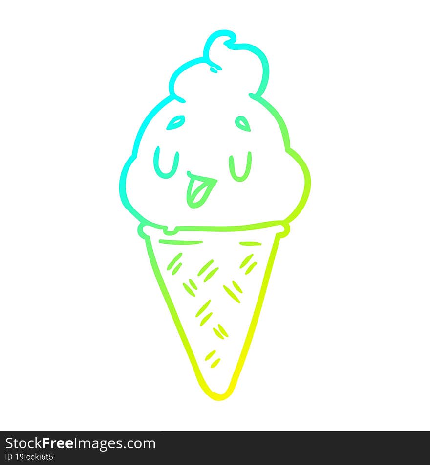 Cold Gradient Line Drawing Cute Ice Cream