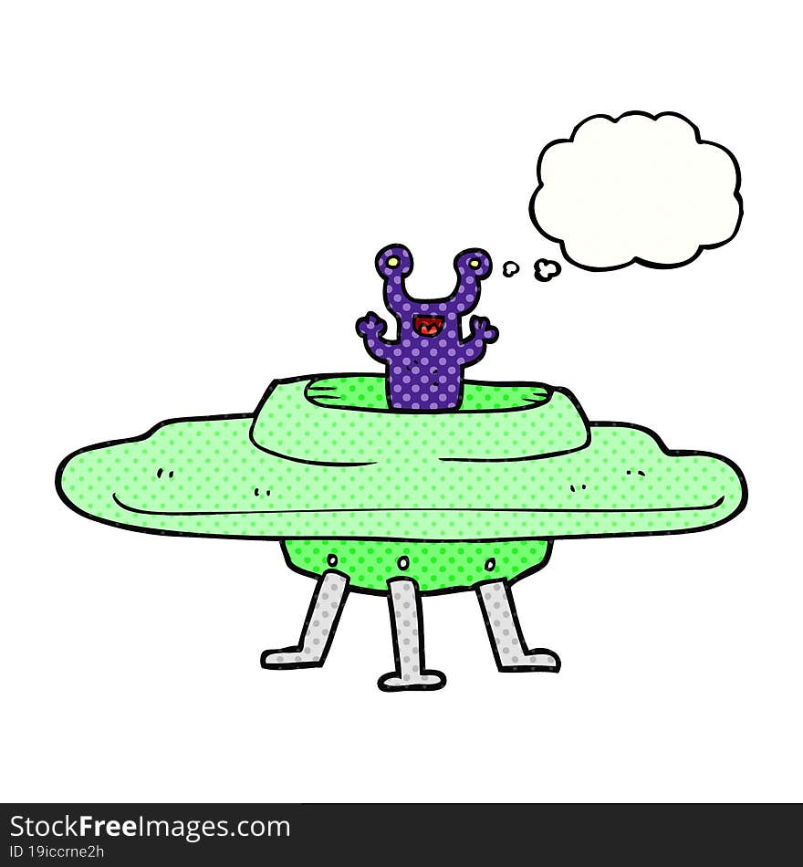 thought bubble cartoon flying saucer