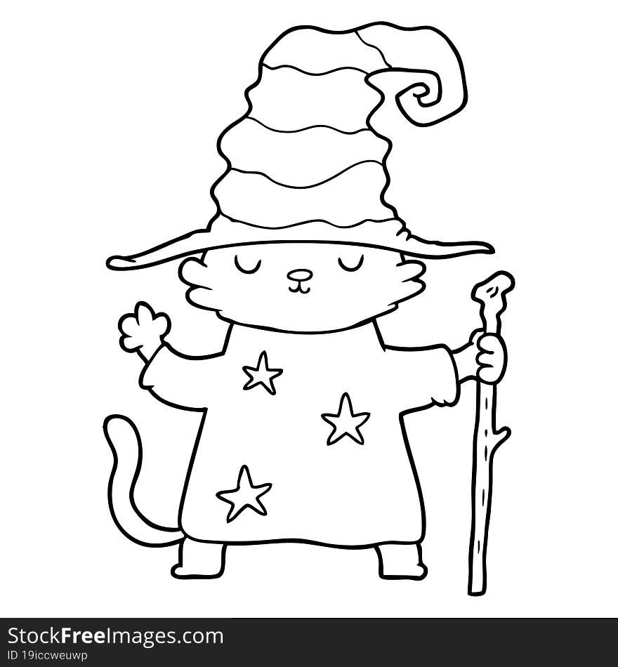 cartoon cat wizard. cartoon cat wizard