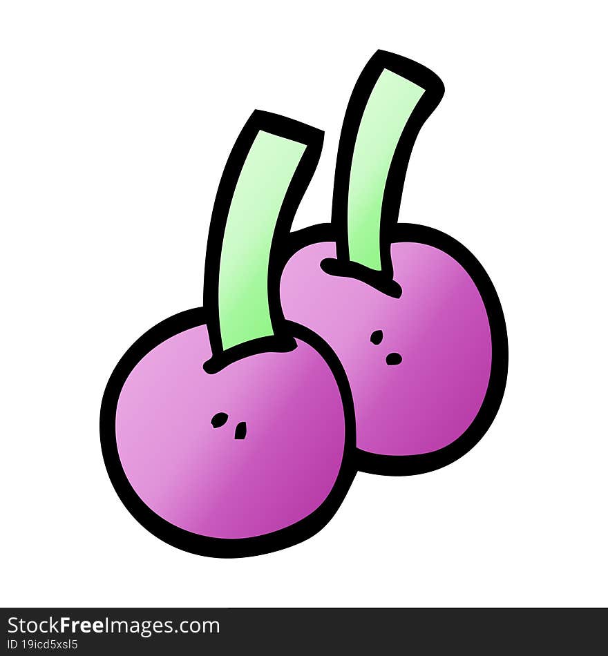 Vector Gradient Illustration Cartoon Cherries