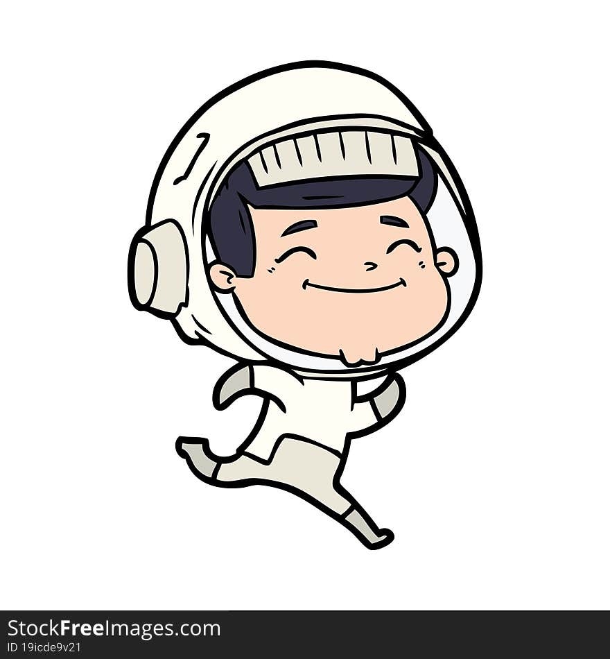 happy cartoon astronaut. happy cartoon astronaut