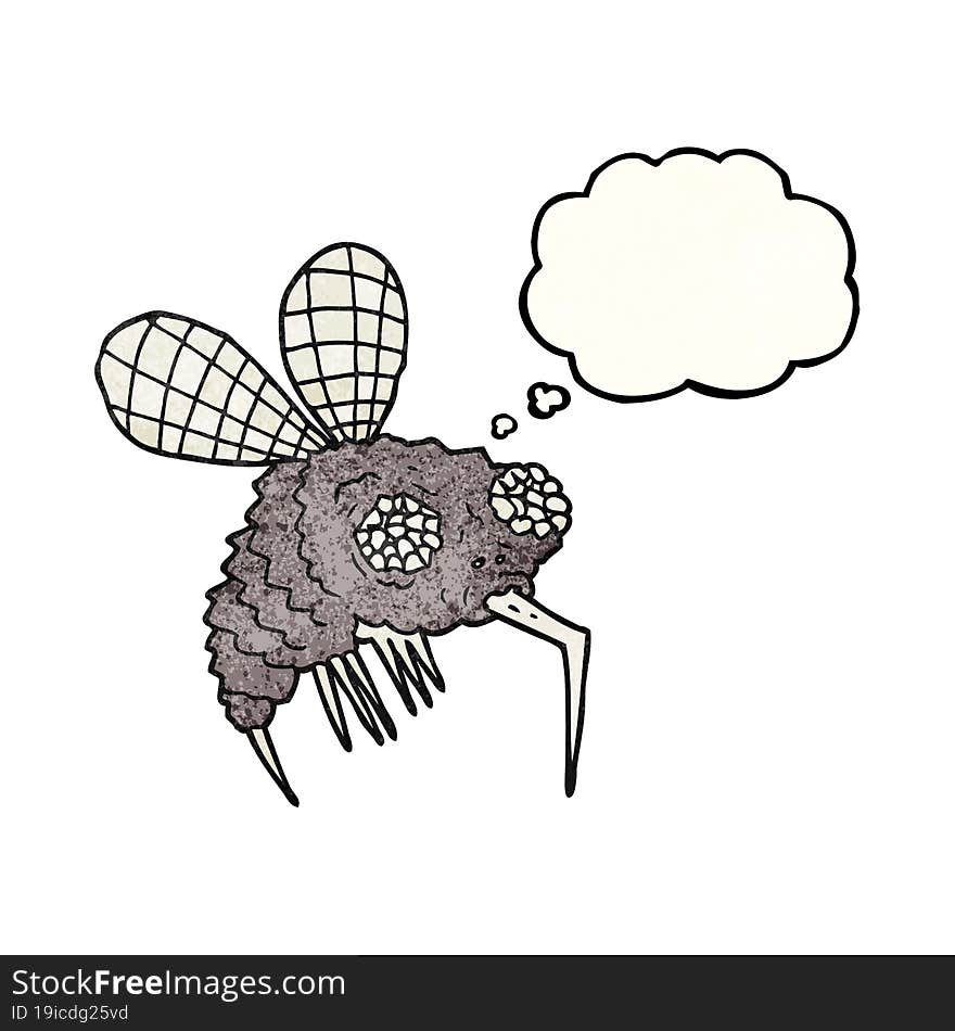 Thought Bubble Textured Cartoon Fly