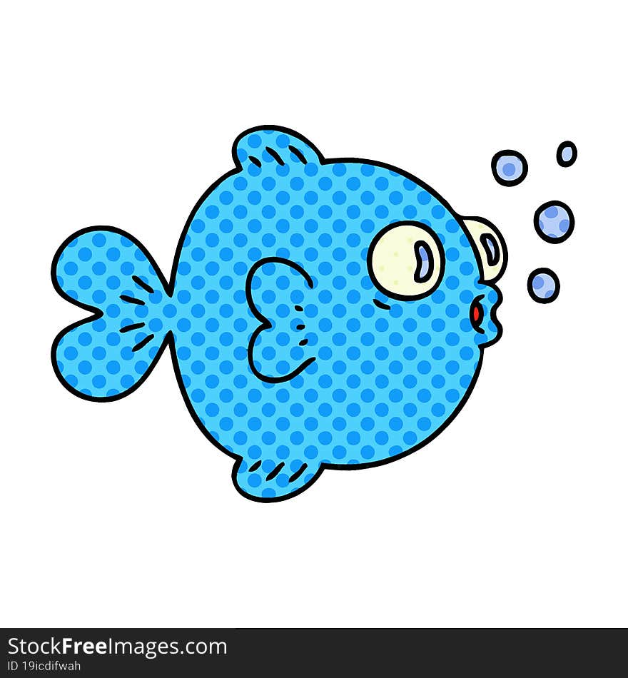 quirky comic book style cartoon fish