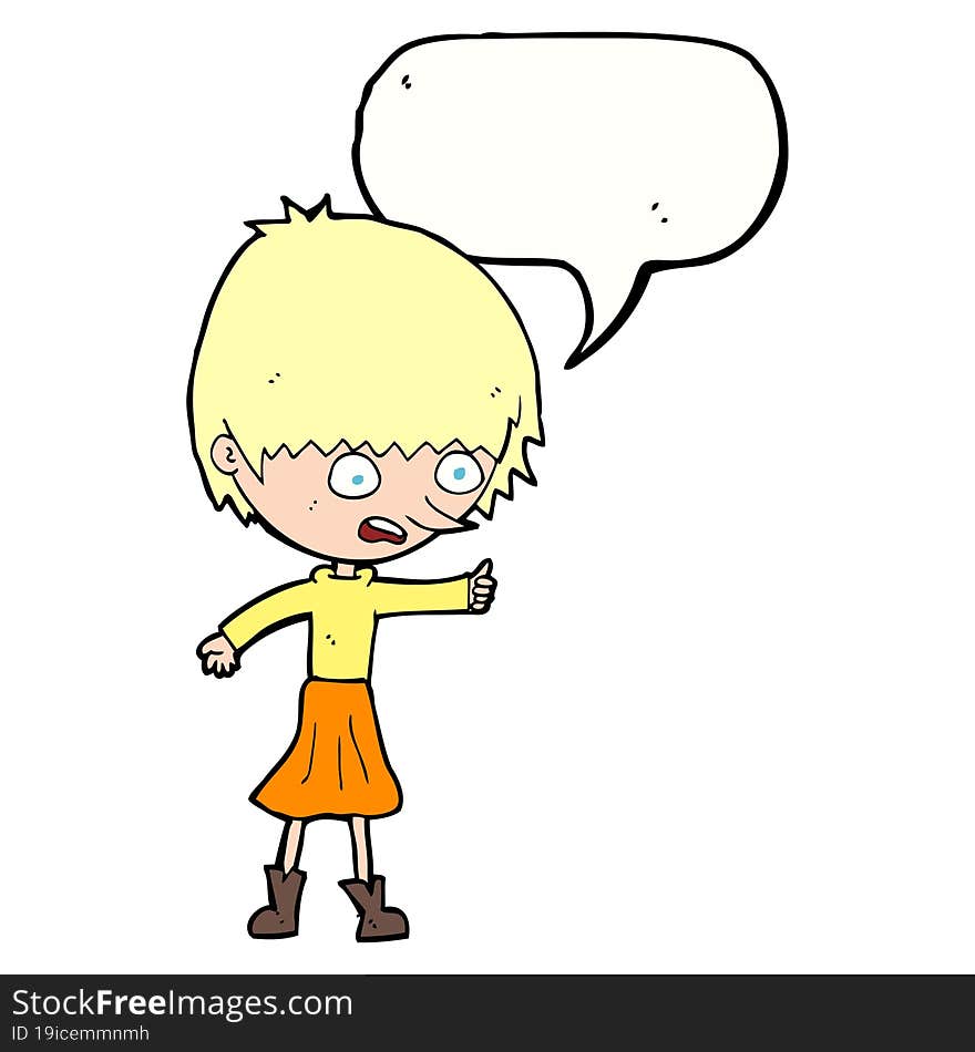 Cartoon Woman Stressing Out With Speech Bubble