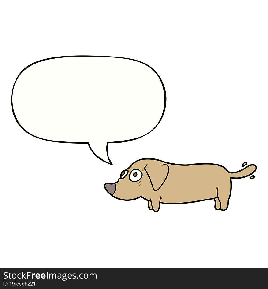 cartoon little dog and speech bubble