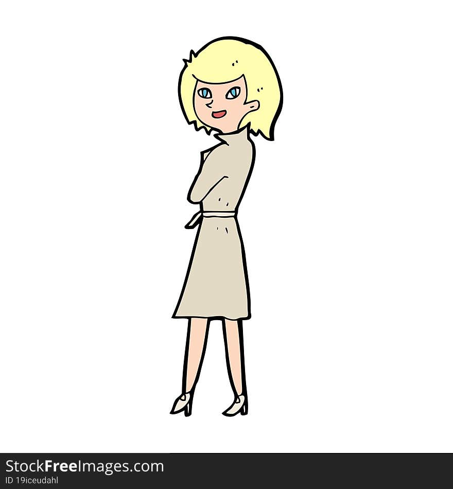 cartoon woman in trench coat