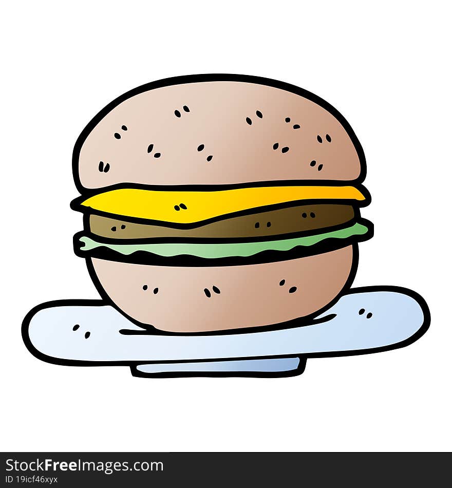 vector gradient illustration cartoon burger