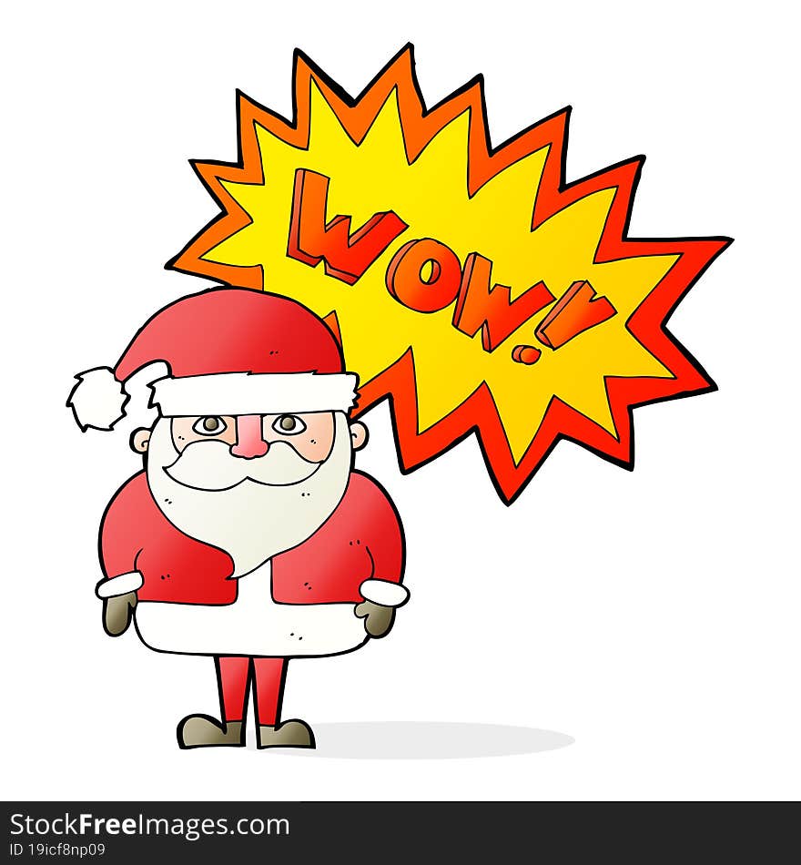 cartoon amazed santa claus