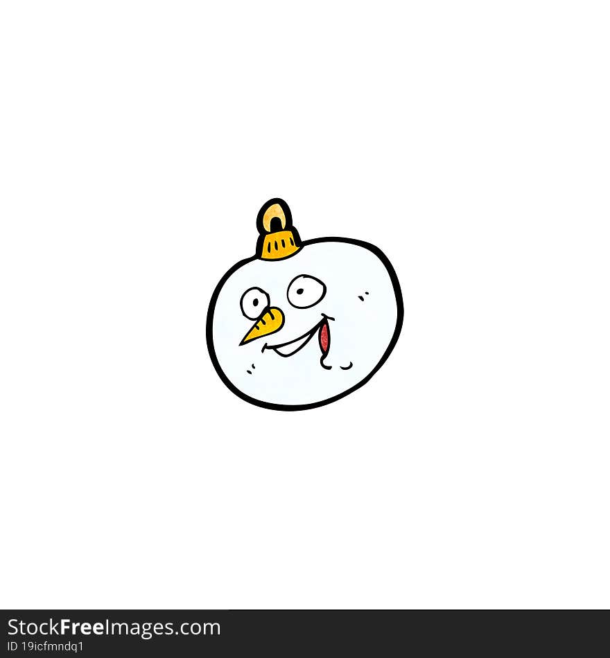 cartoon snowman face bauble