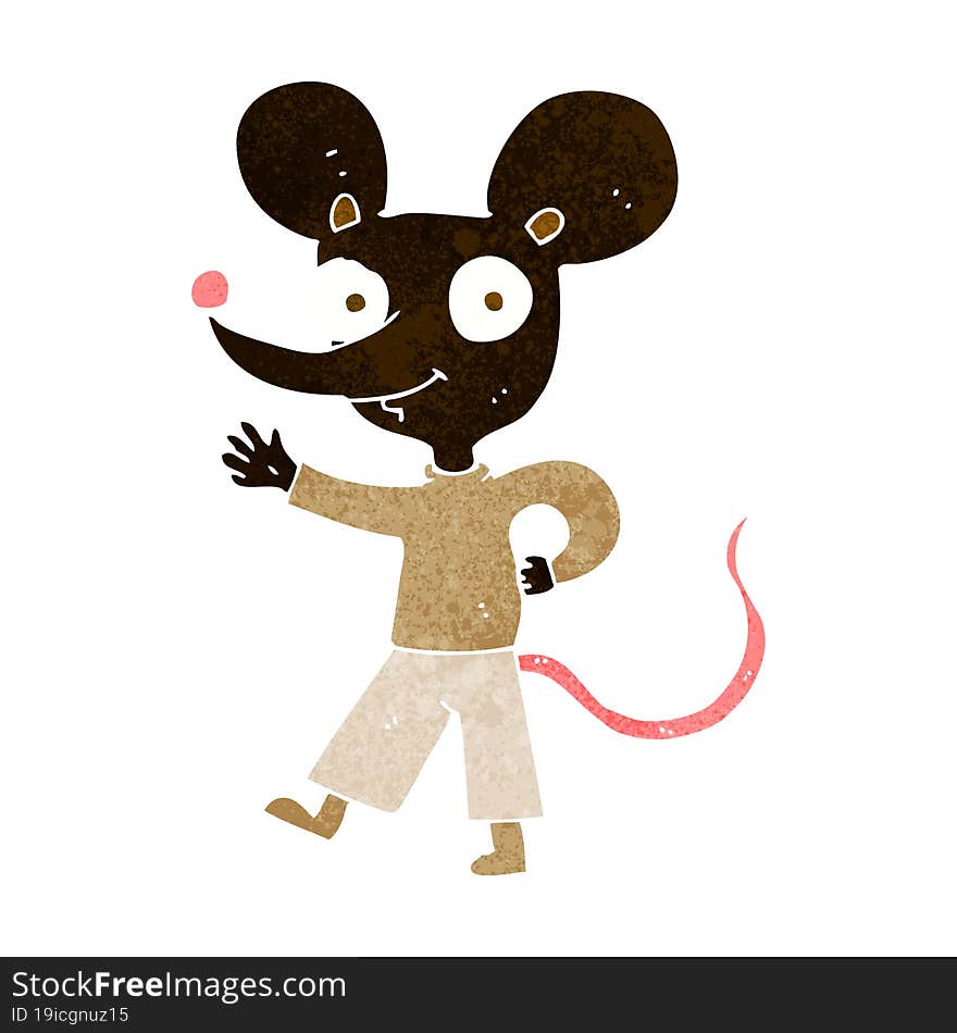 Cartoon Waving Mouse