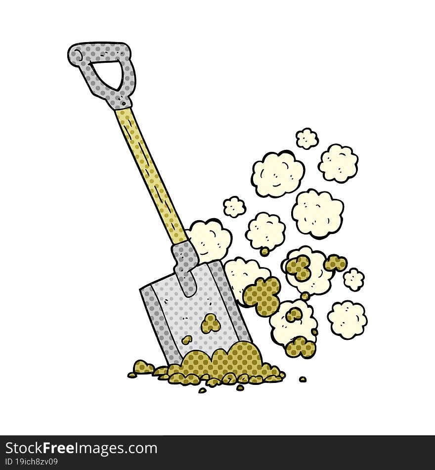 cartoon shovel in dirt