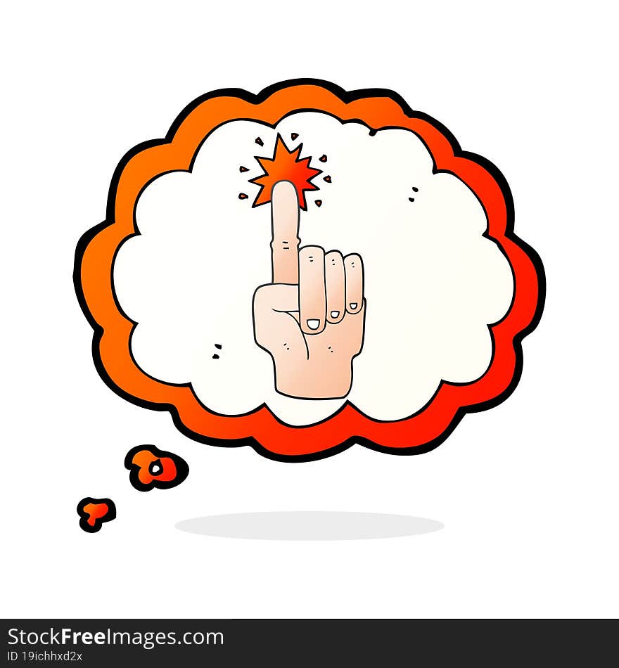 Thought Bubble Cartoon Pointing Hand