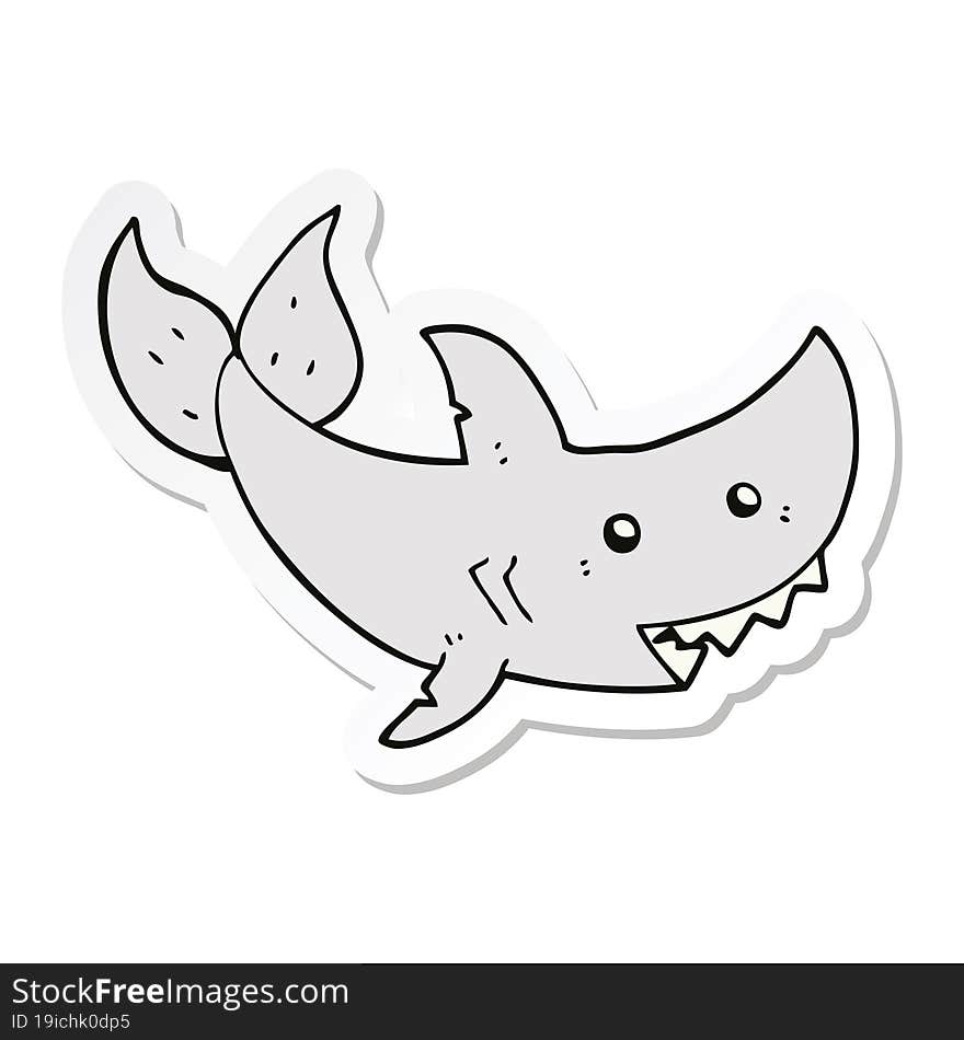 sticker of a cartoon shark