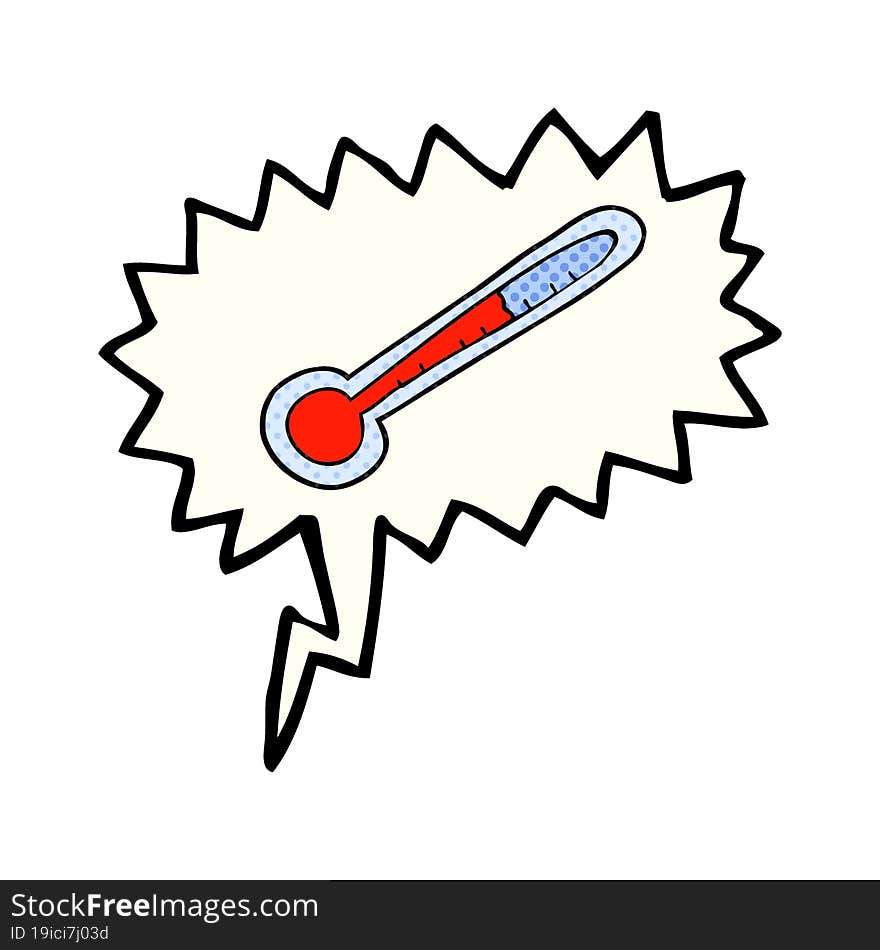 comic book speech bubble cartoon temperature gauge