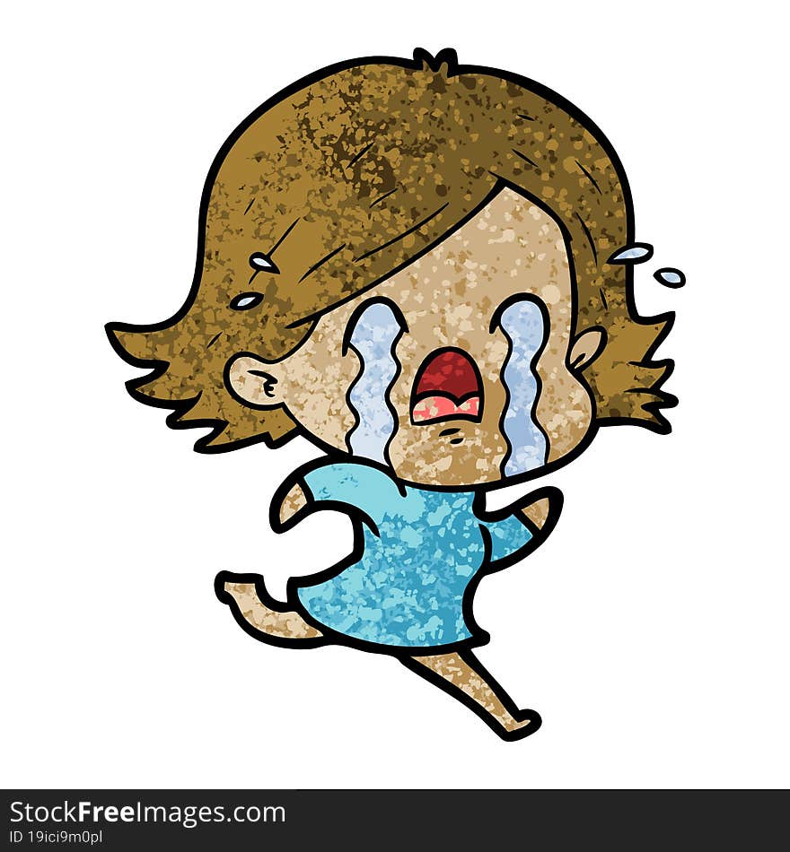 cartoon woman crying. cartoon woman crying