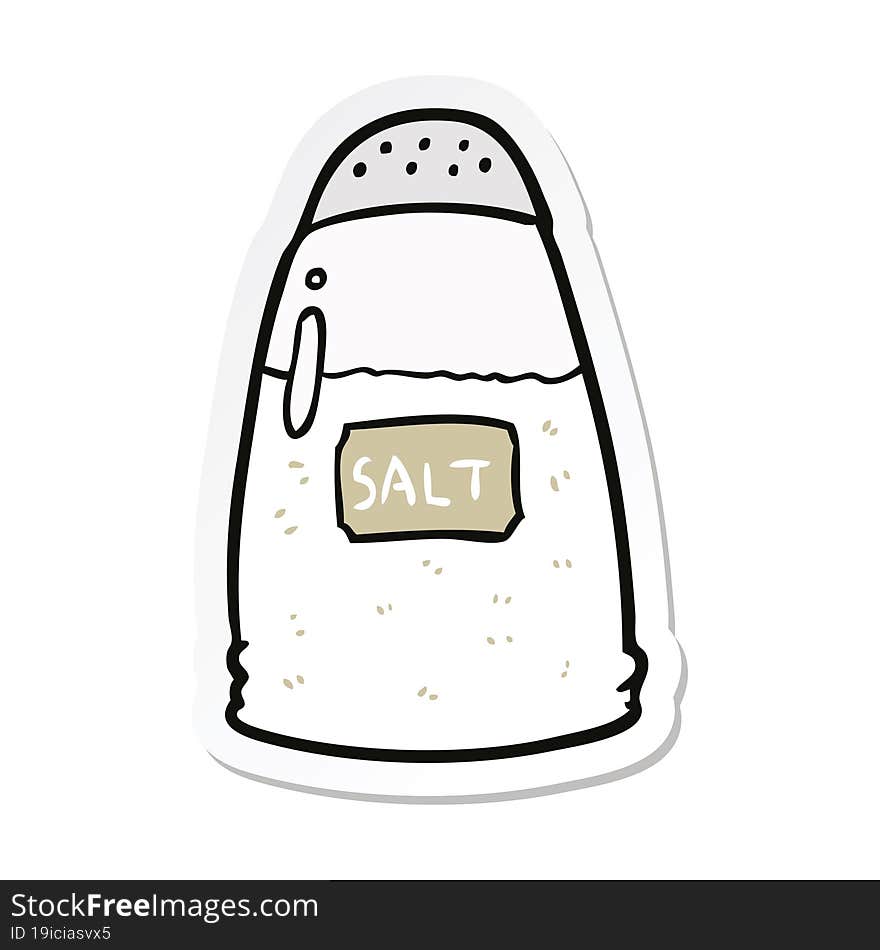 Sticker Of A Cartoon Salt