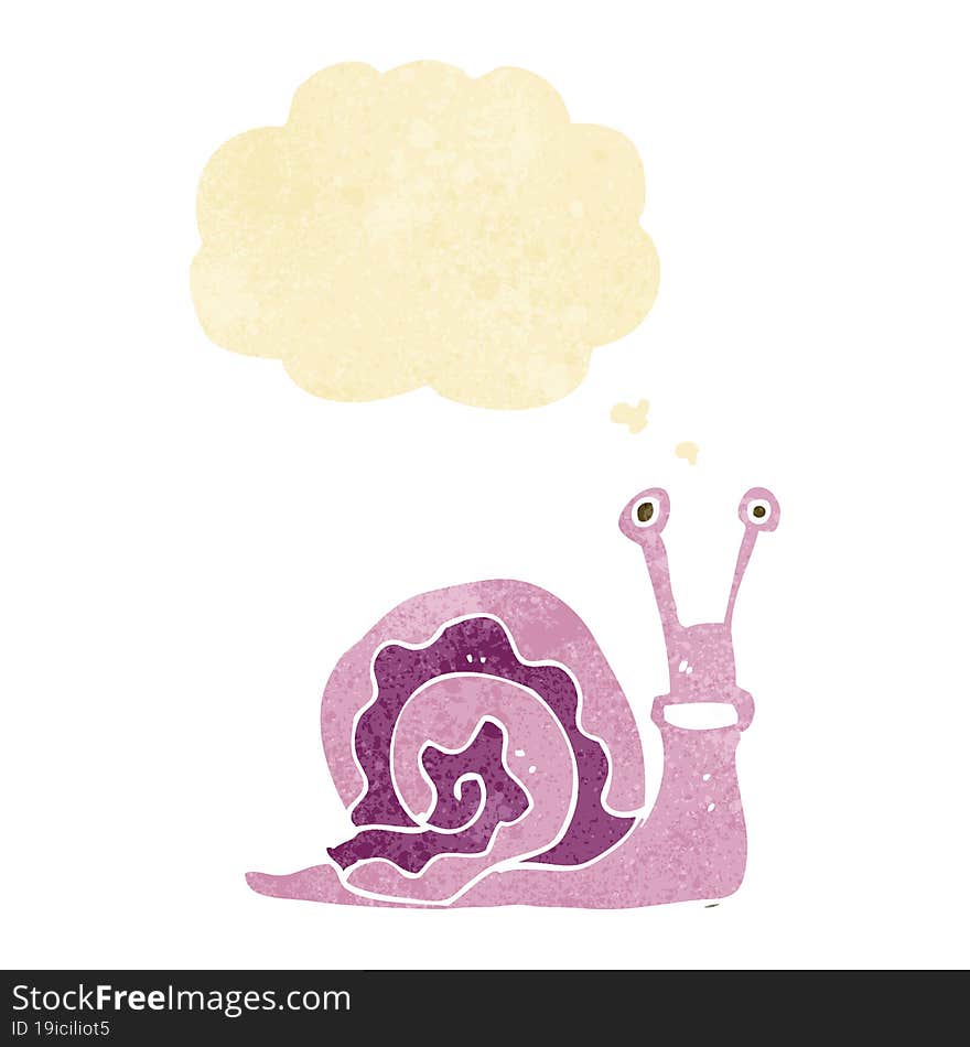 cartoon snail with thought bubble