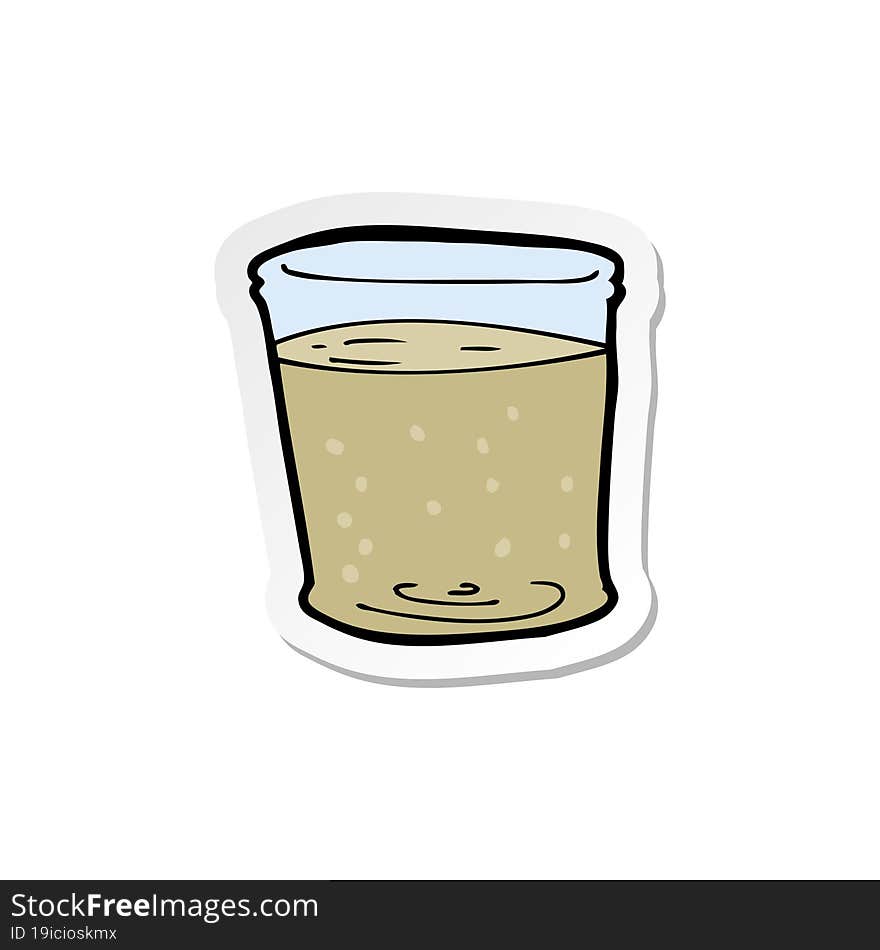 Sticker Of A Cartoon Whiskey Glass