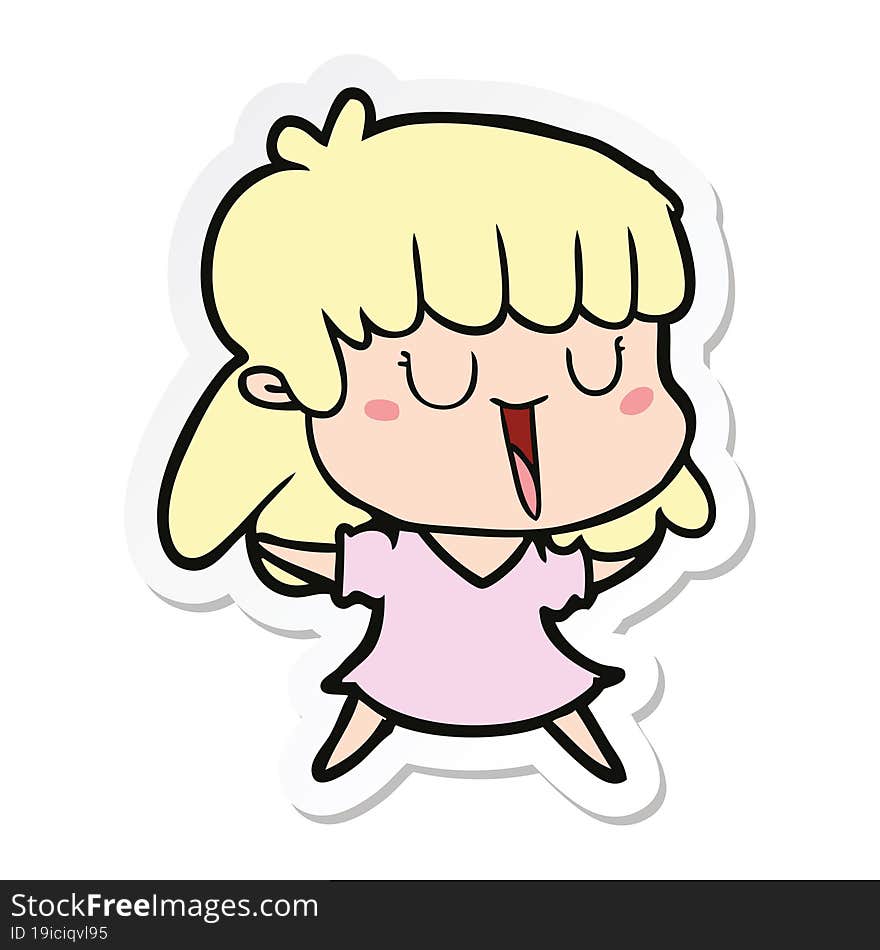 sticker of a cartoon woman