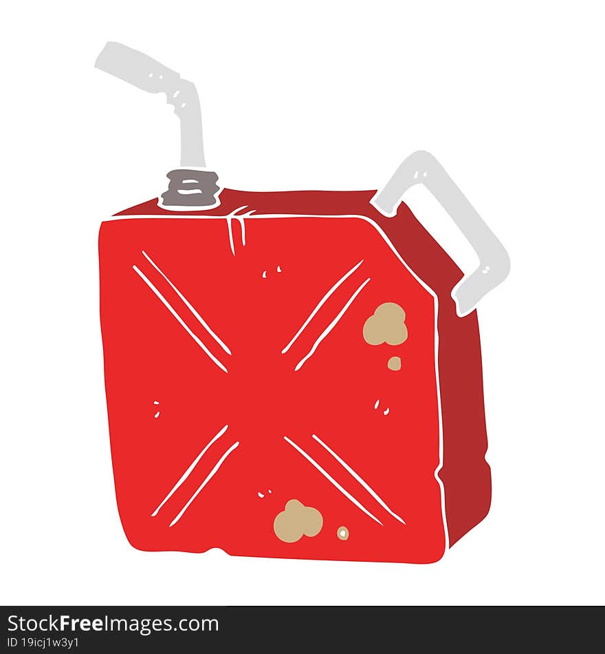 flat color illustration of a cartoon fuel can