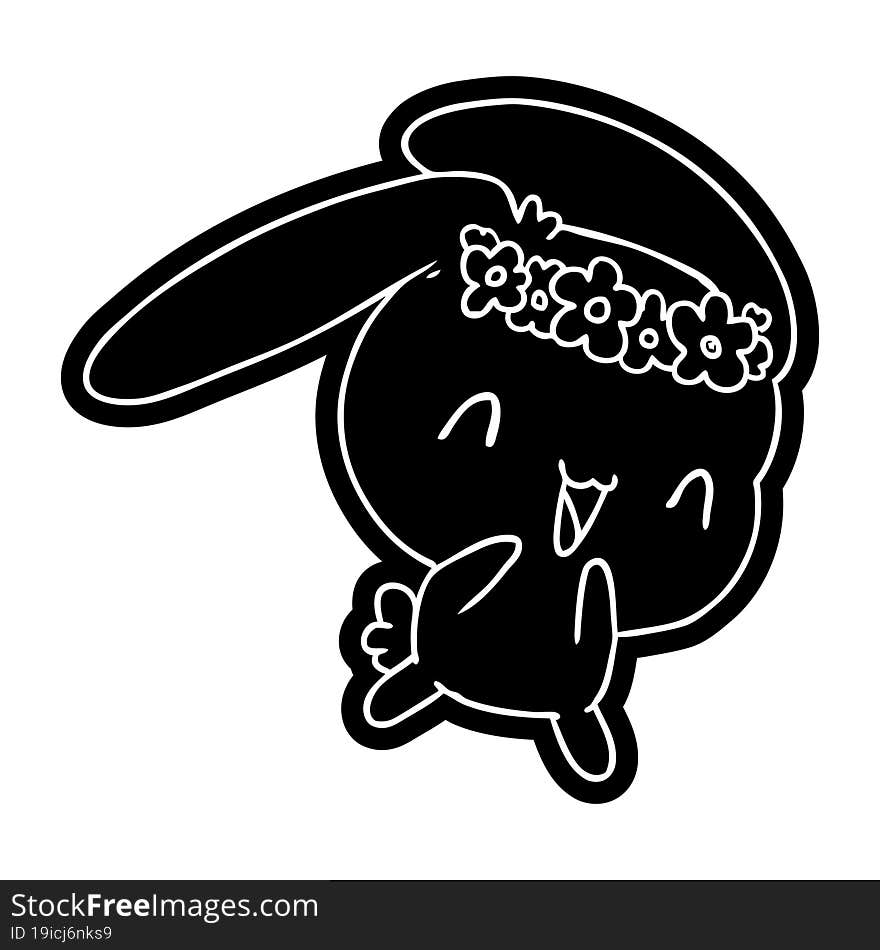 cartoon icon kawaii cute furry bunny